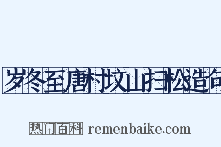 岁冬至唐村坟山扫松造句是什么意思的图片